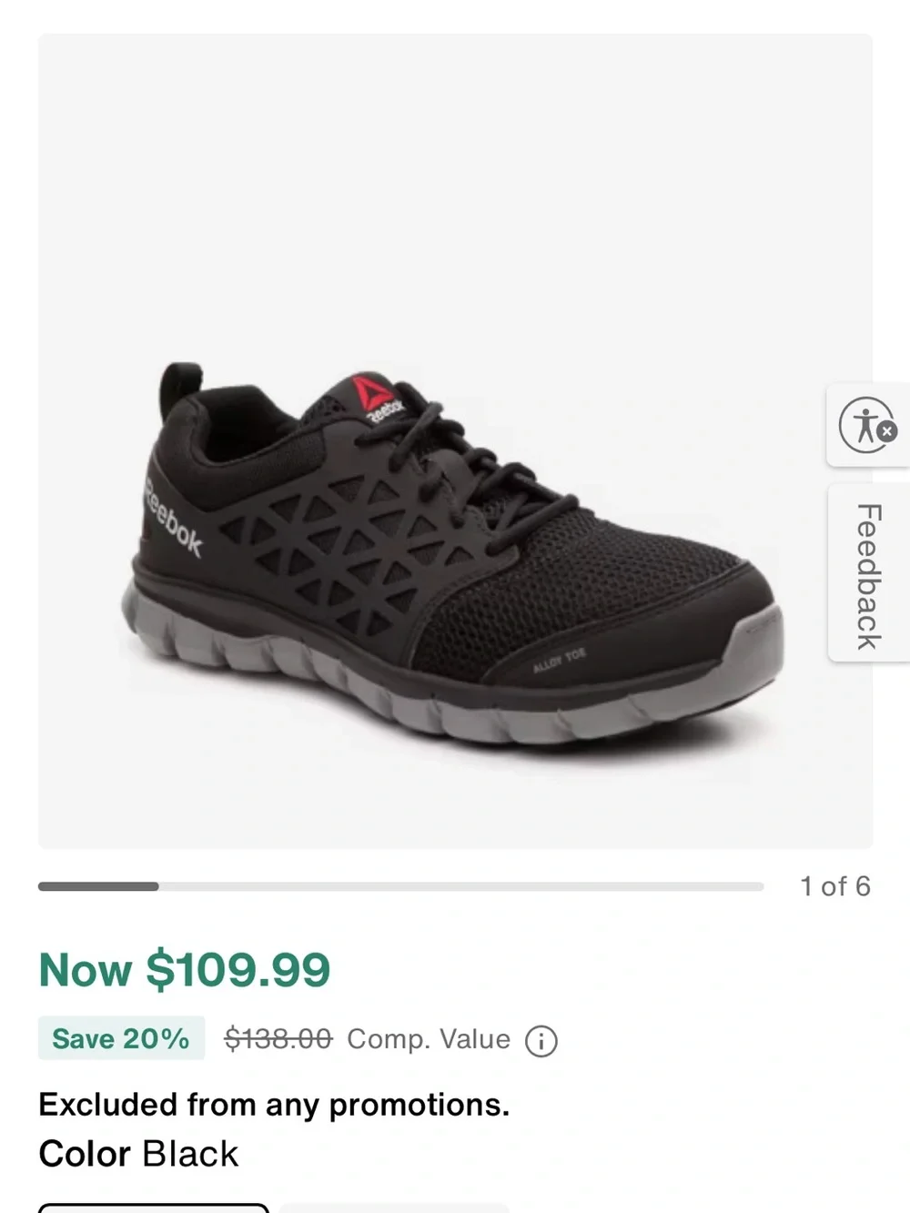 Steel Toe Reebok Men's Navy and White